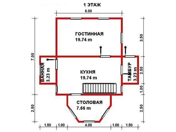 Проект «Проект дома из бруса ДБ-38 7х10»