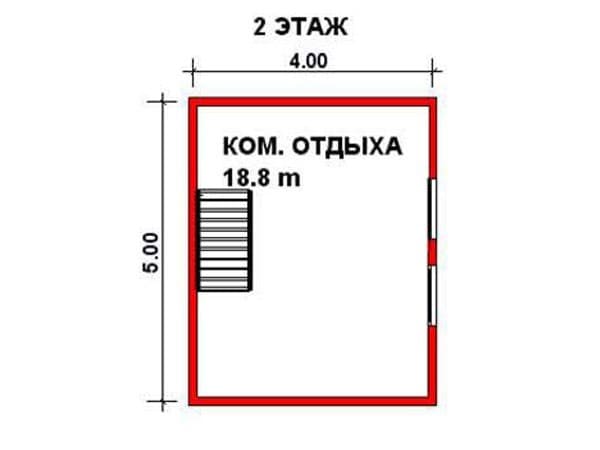 Проект «Проект бани из бруса Б-2»