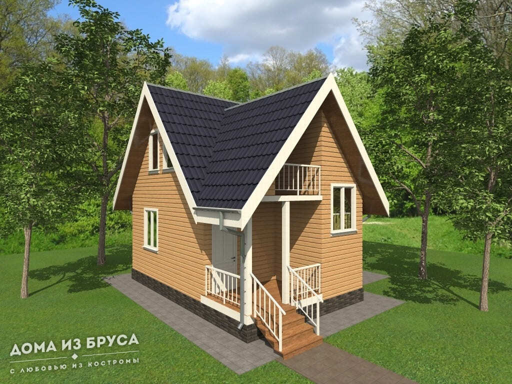 Проект «Проект дома из бруса ДБ-73 8х8»
