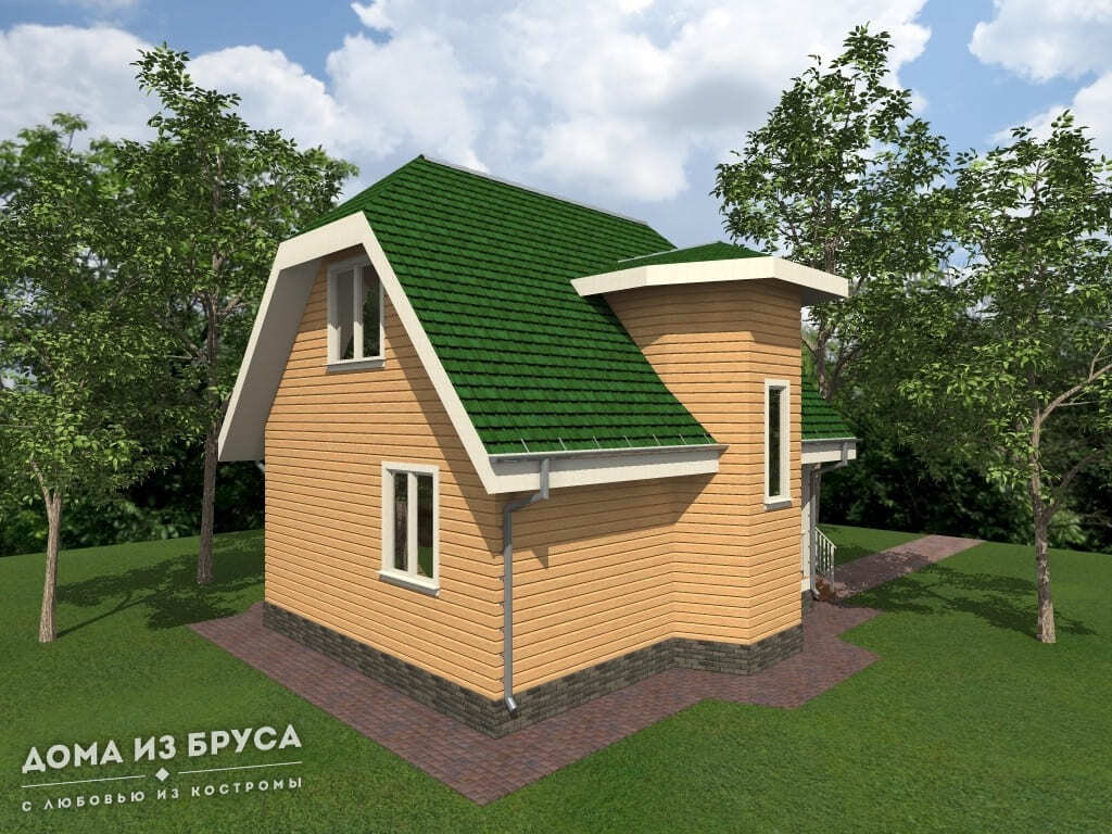 Проект «Дом из бруса 3 8х8»