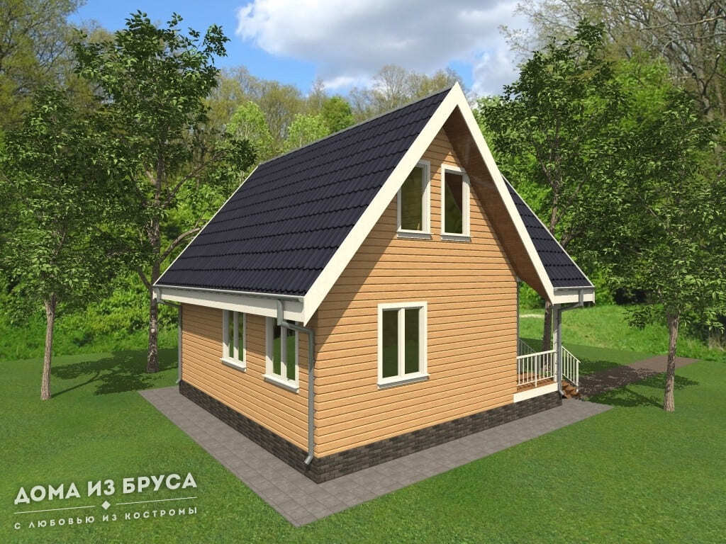 Проект «Проект дома из бруса ДБ-73 8х8»