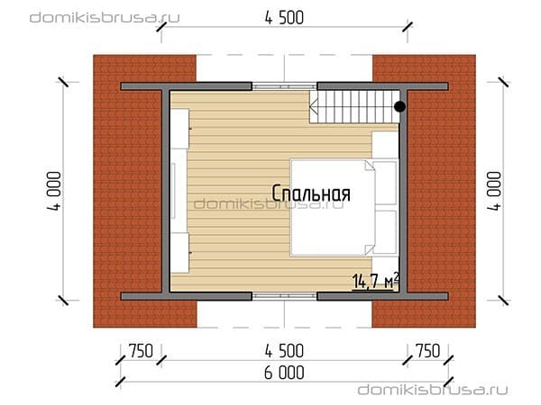 Проект «Проект дома из бруса ДБ-46 6х4»
