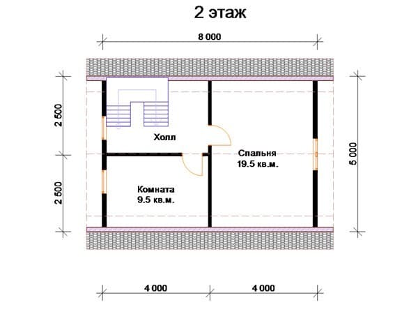 Проект «Проект дома из бруса ДБ-60 7х8»