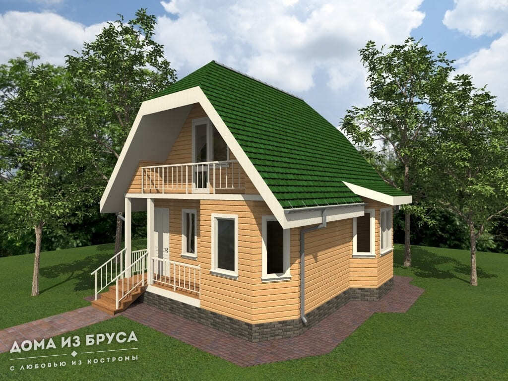 Проект «Дом из бруса 3 8х8»