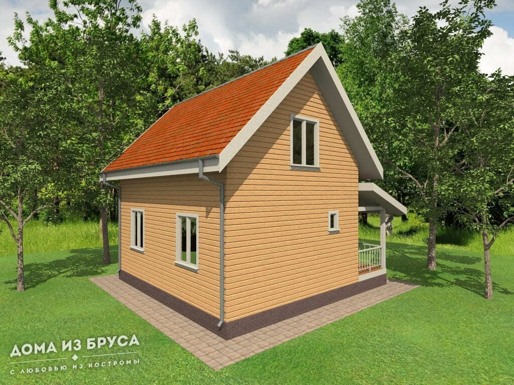 Проект «Проект дома из бруса ДБ-64 6х8»