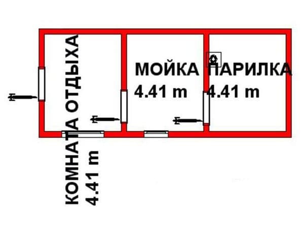 Проект «Проект бани из бруса Б-1»