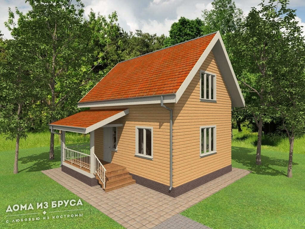 Проект «Проект дома из бруса ДБ-64 6х8»
