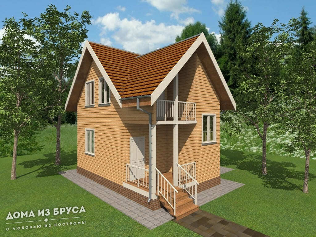 Проект «Проект дома из бруса ДБ-72 8х8»