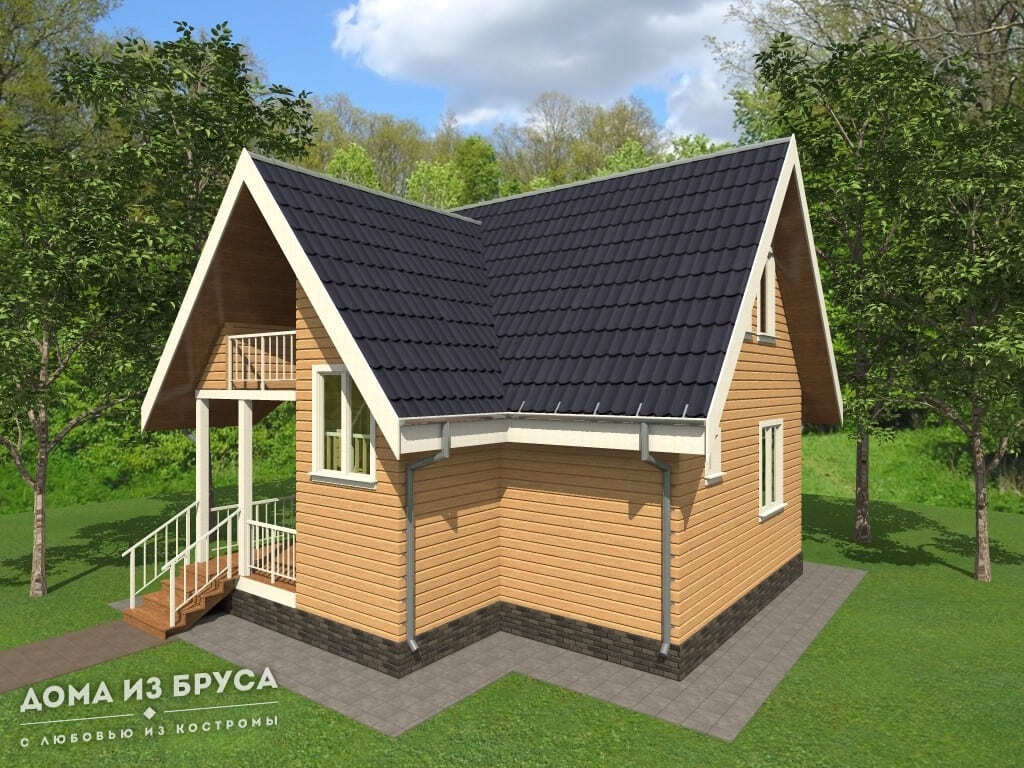 Проект «Проект дома из бруса ДБ-73 8х8»