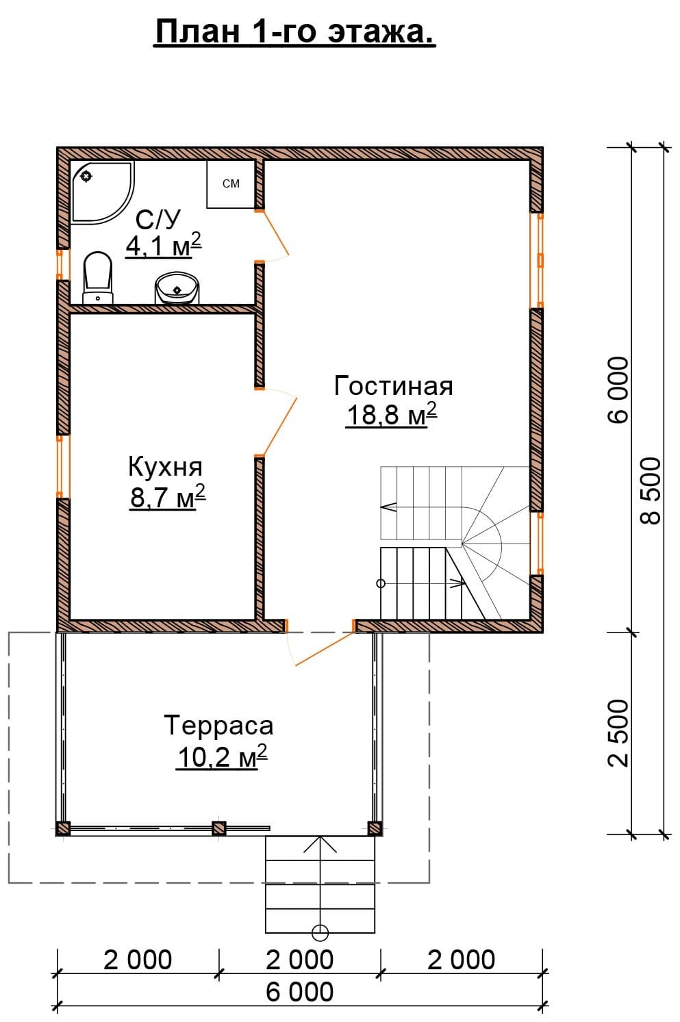 Проект «Проект дома из бруса ДБ-66 6х6»