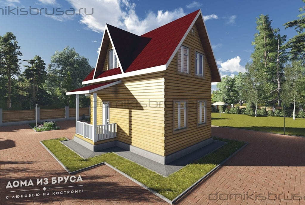 Проект «Проект дома из бруса ДБ-08 9х9»