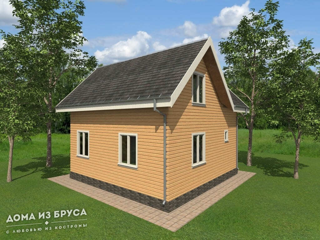 Проект «Дома из бруса ДБ-04 8х8»