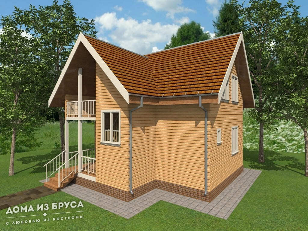 Проект «Проект дома из бруса ДБ-72 8х8»
