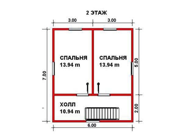 Проект «Проект дома из бруса ДБ-38 7х10»